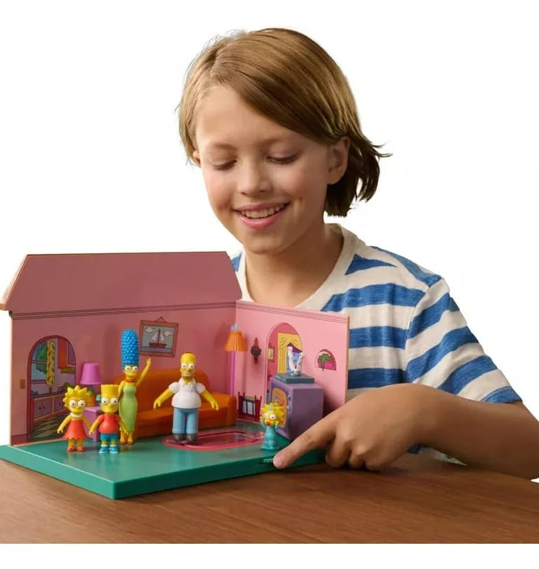 Jakks Pacific The Simpsons Diorama Living Room Playset – Interactive Figures, Ages 4+