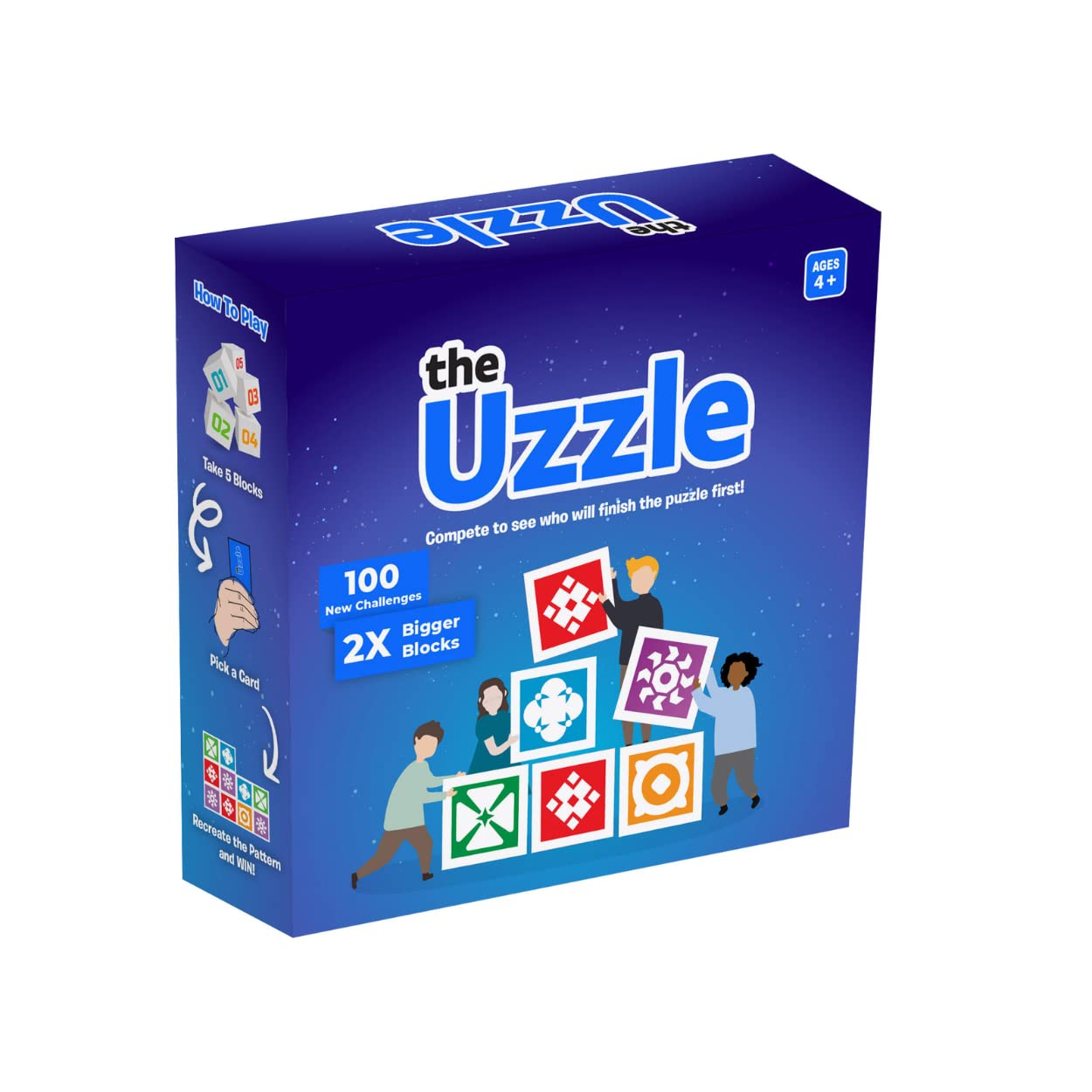 The Uzzle 3.0 Board Game – Family Puzzle for All Ages | 100 Puzzles, 4 Levels