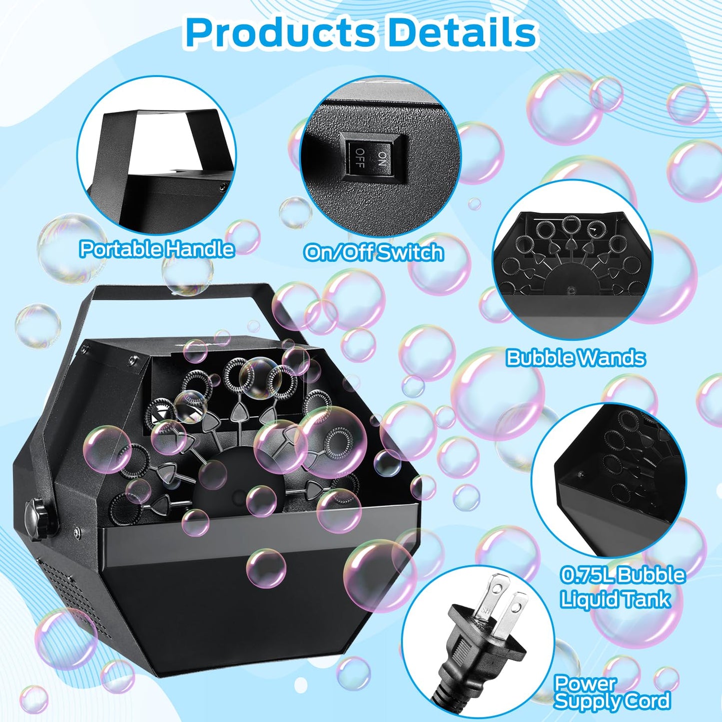 Theefun Bubble Machine – 750ML Metal Automatic Bubble Maker for Parties, Stages & Weddings