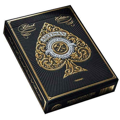 Theory11 Artisan Playing Cards (Black) – Luxury Gold Foil, Red Seal, Made in USA