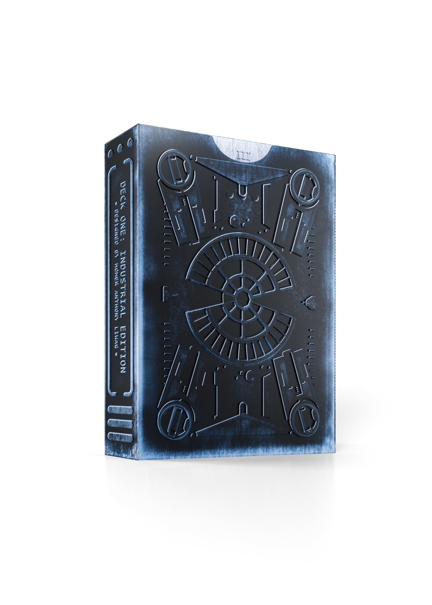 theory11 DeckONE Playing Cards (Industrial Edition) – Gunmetal Box, Self-Protecting Varnish