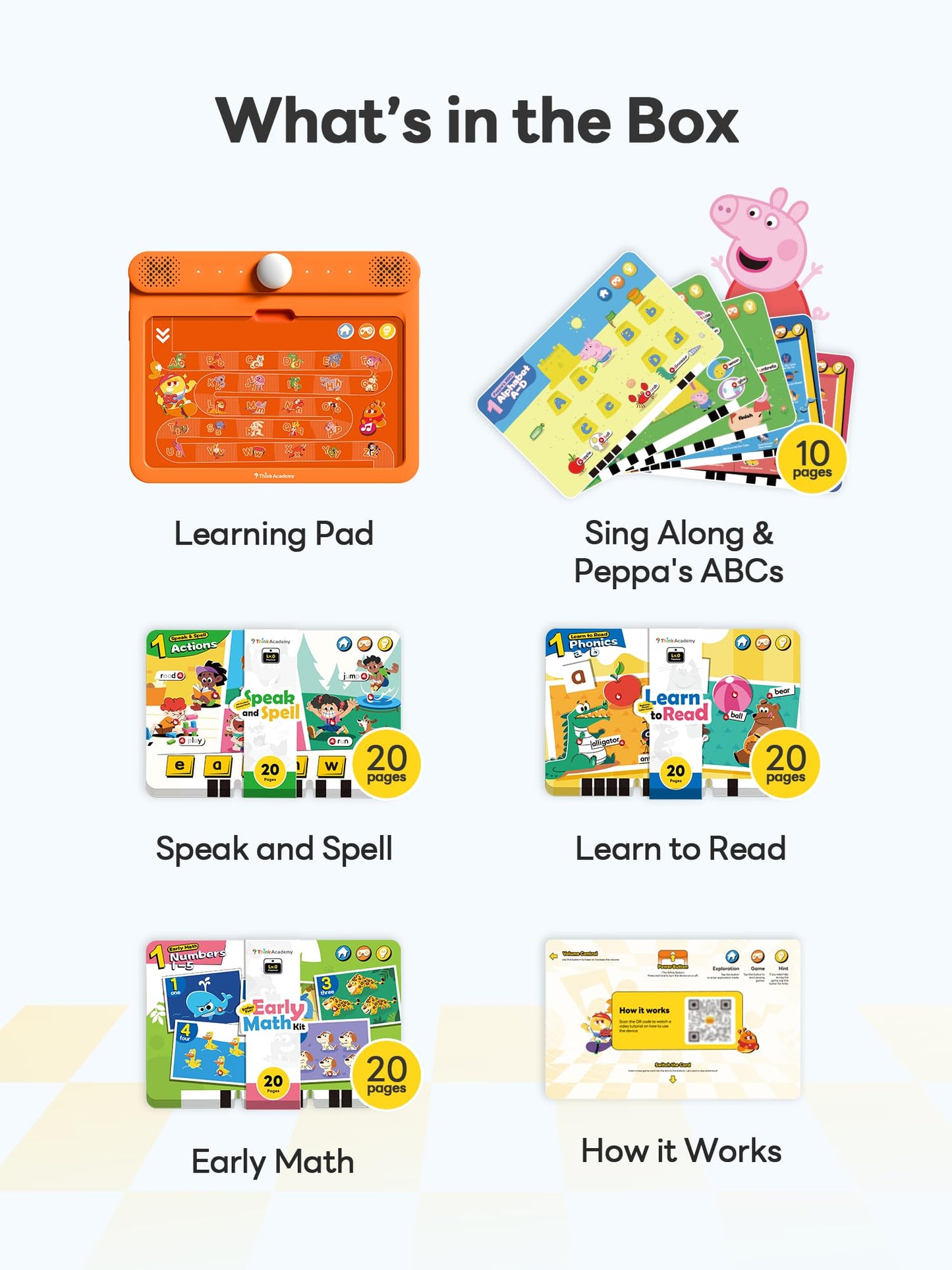 Think Academy Interactive Learning Pad – Screen-Free Learn-to-Read System for Kids 3–5