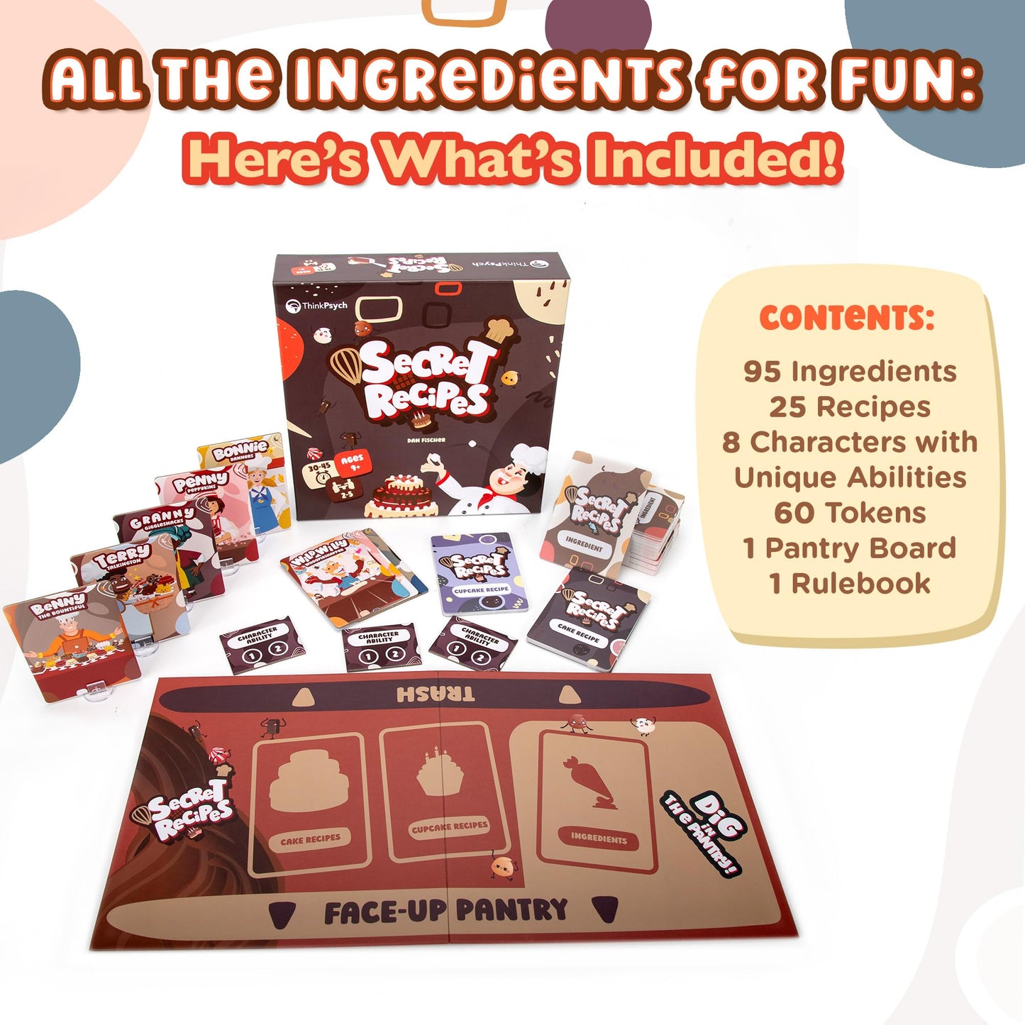 ThinkPsych Secret Recipes - Sneaky Baking Family Game for 2-5 Players | Ages 9+