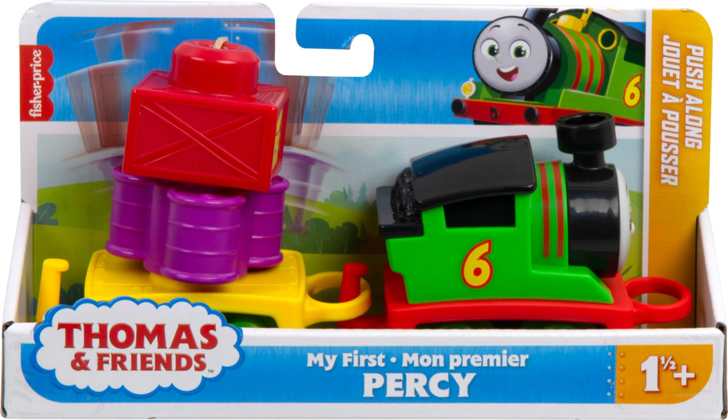Thomas & Friends My First Percy Push-Along Train with Stacking Cargo – Toddler Toy for 18+ Months