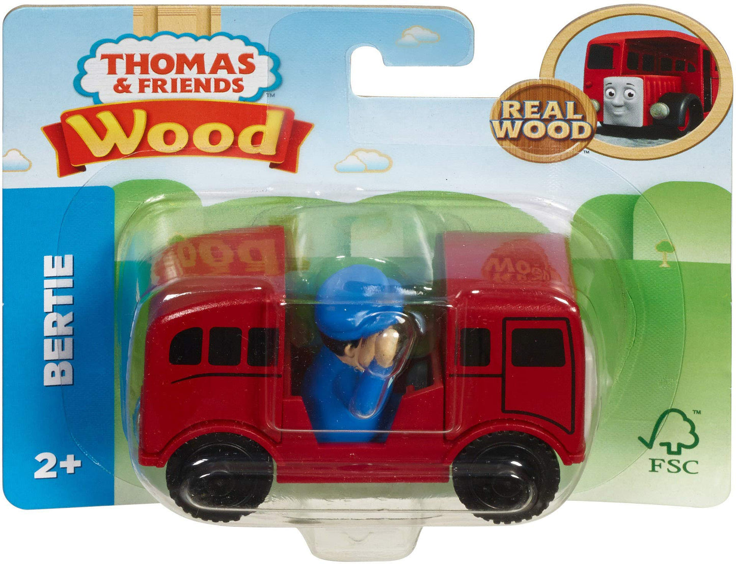 Thomas & Friends Wood Bertie Train – Poseable Figure, Sustainable Wood, Magnetic Connectors