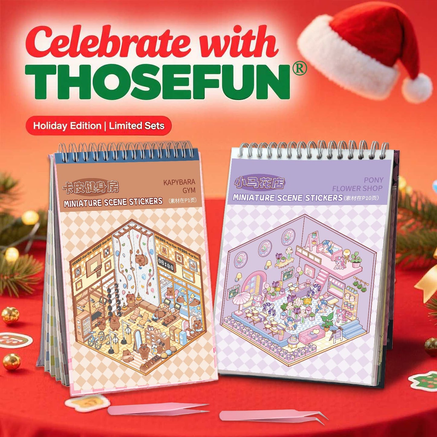 THOSEFUN 20 Sets DIY 3D Sticker Scene Book for Adults – Creative Miniatures & Relaxing Activity