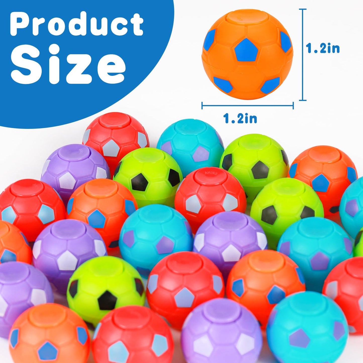 Thremhoo 80pcs Fidget Spinner Soccer Balls – Party Favors & Classroom Prizes