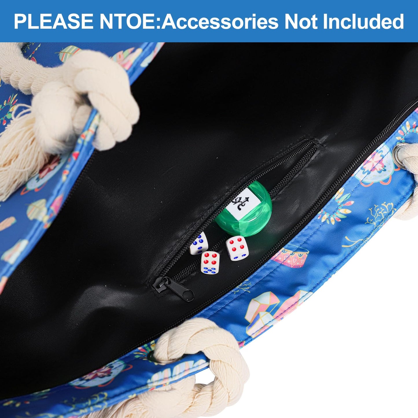 TIASUSAN Empty Mahjong Bag for American Mahjong Set — Storage Bag with Racks & Sleeves