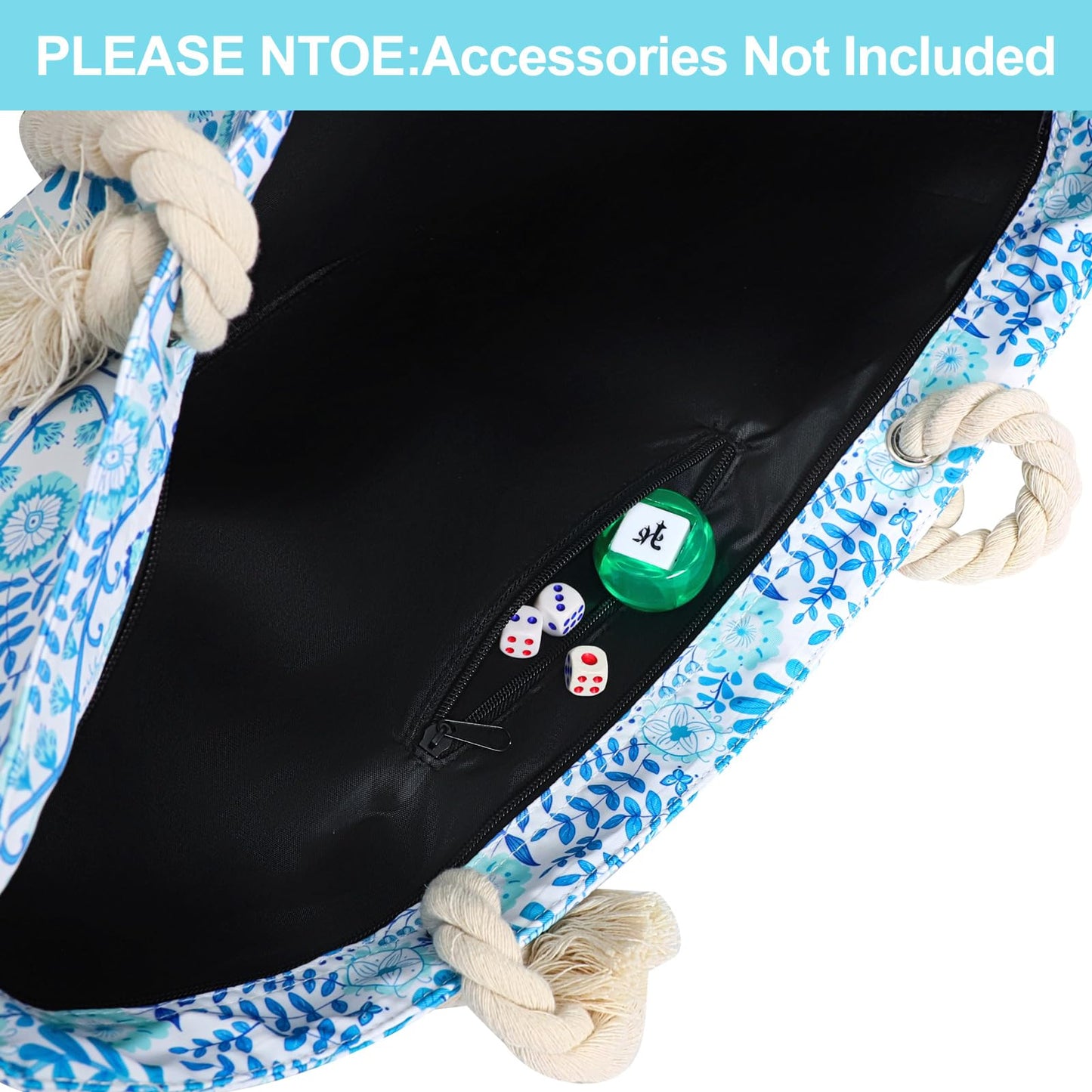 TIASUSAN Empty Mahjong Bag for American Mahjong Tiles Set – Portable Storage with Sleeves & Racks Bag