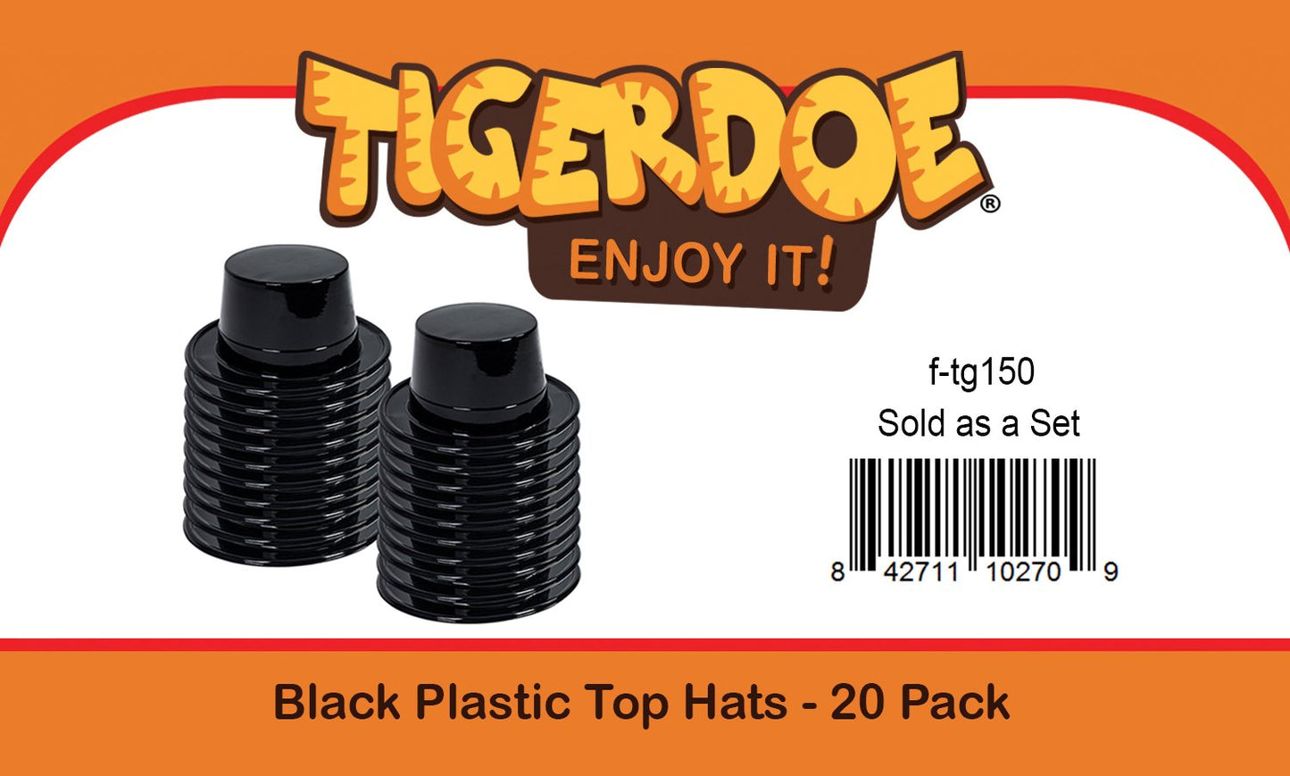Tigerdoe Top Hats – 20 Black Plastic Magician Hats for Parties, Halloween & Themed Events