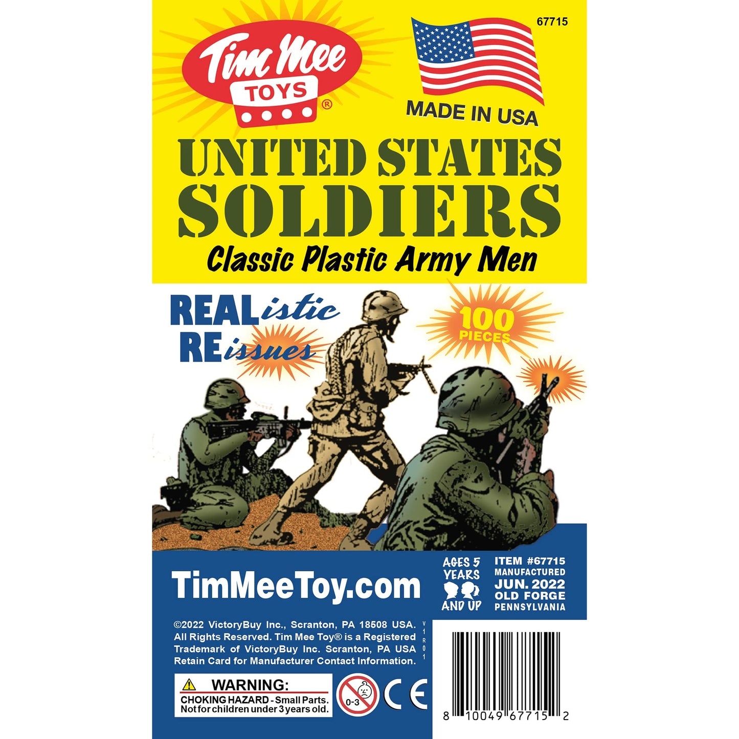 Tim Mee Toy Plastic Army Men – OD Green & Tan 100pc | Made in USA
