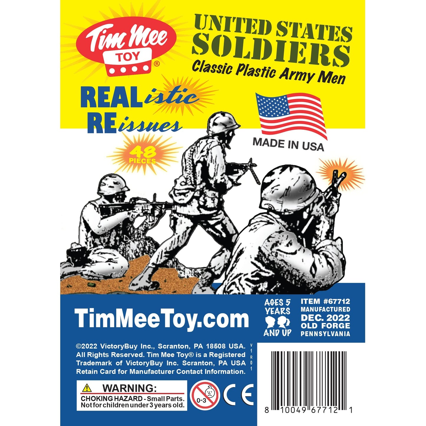 Tim Mee Toy Plastic Army Men – White 48-Piece Set, Made in USA