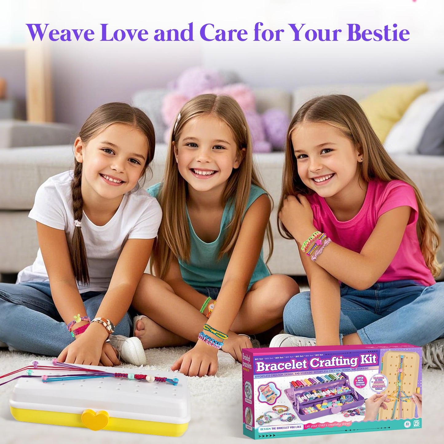 TingingYuli Friendship Bracelet Making Kit with Storage Box | Creative Craft for Girls 6-12