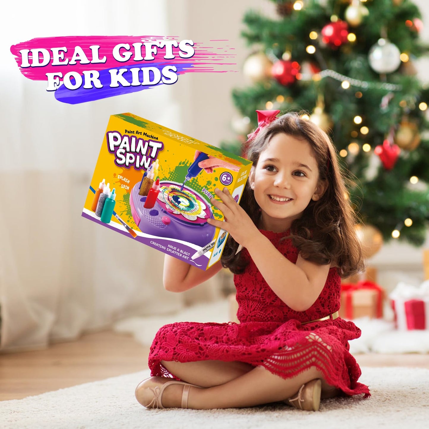 TingingYuli Paint Spin Art Machine Kit – Creative Spin Art Set for Kids (Ages 6-12) – Purple