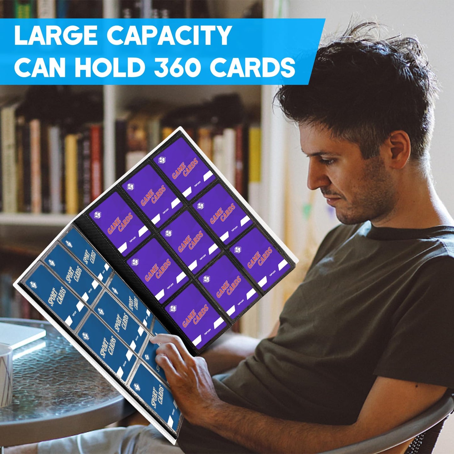 TiopLior Trading Card Binder – 360 Pockets, White Album for MTG, Baseball & Football Cards
