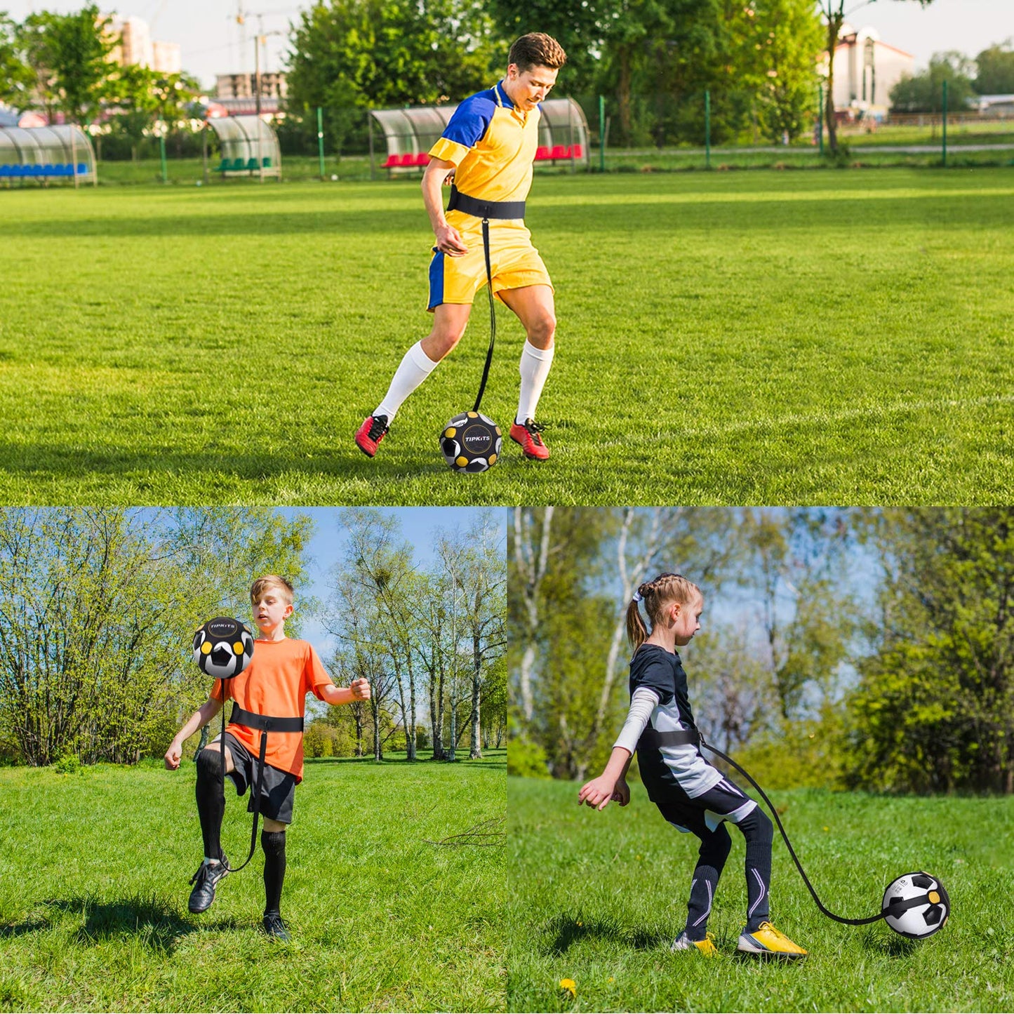 TIPKITS Soccer Training Belt – Durable Leather-Reinforced Solo Trainer