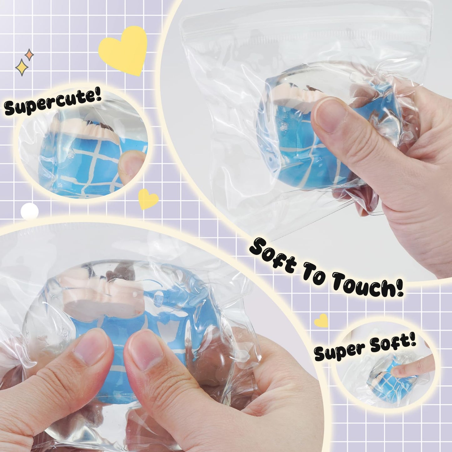 TiTiC Taba Squishy Stress Cube – Cat Paw Fidget Toy for Relaxation & Focus (Pool)