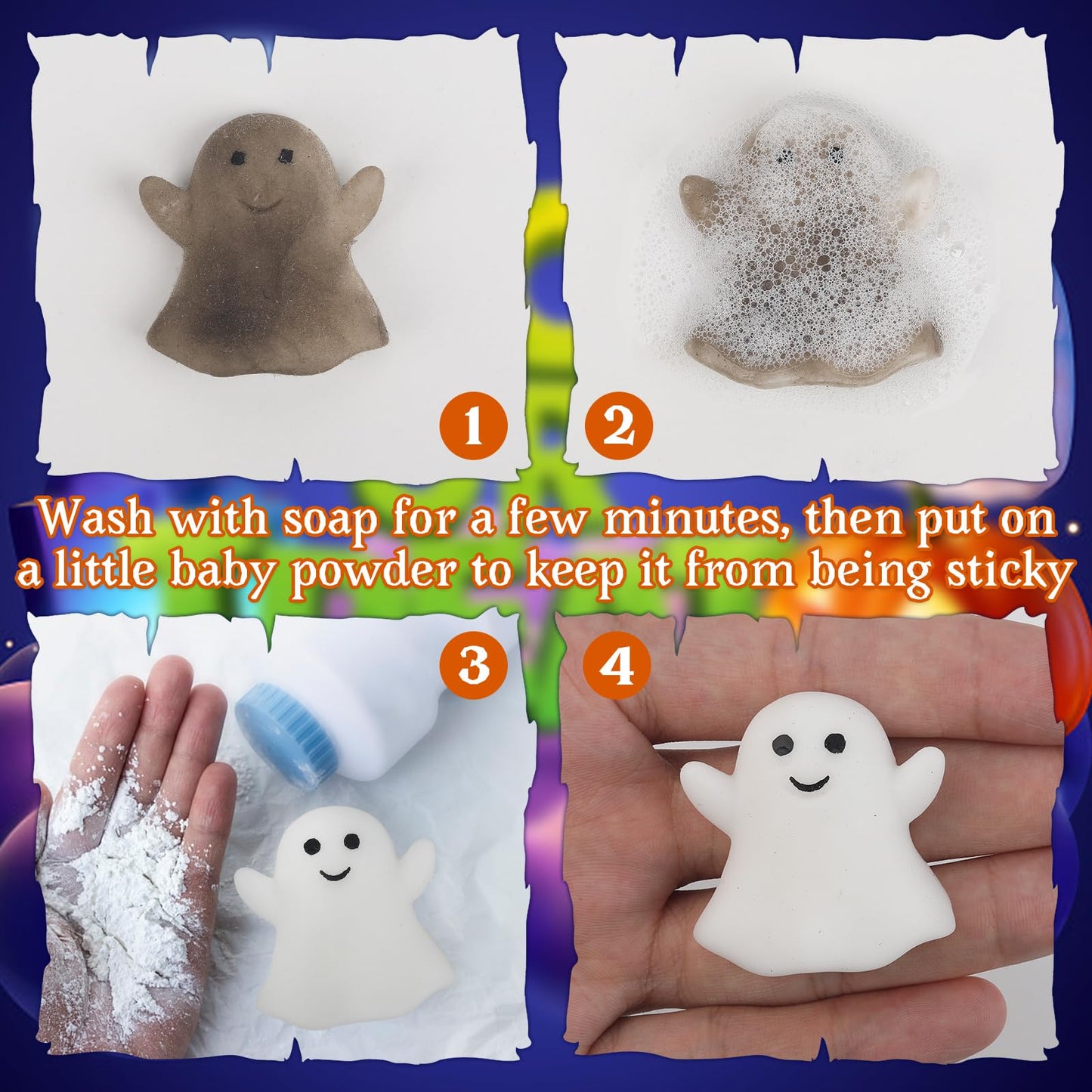 TOANWOD 24Pcs Halloween Mochi Squishy Toys – Party Favors & Classroom Prizes