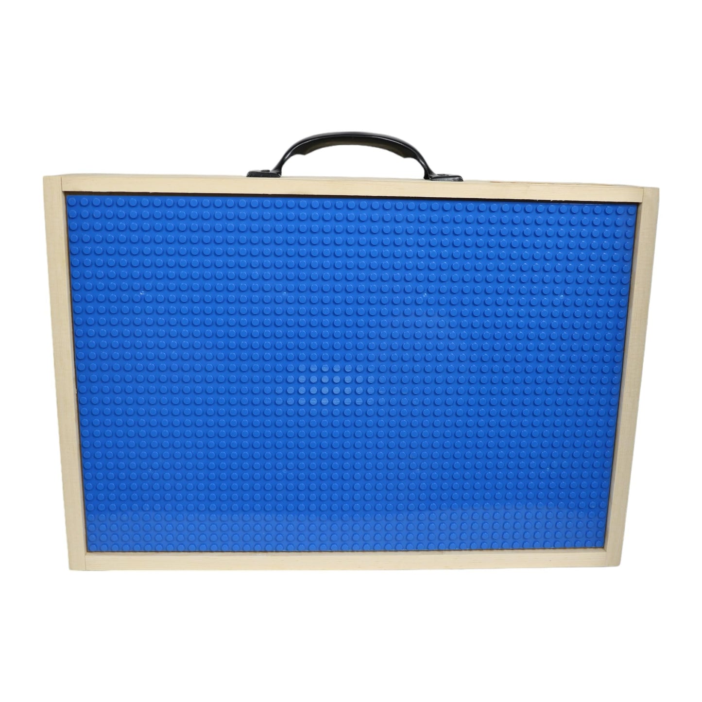 Toblock Wooden Box Building Blocks Organizer — 5 Compartments, Baseplate Lid & Handle