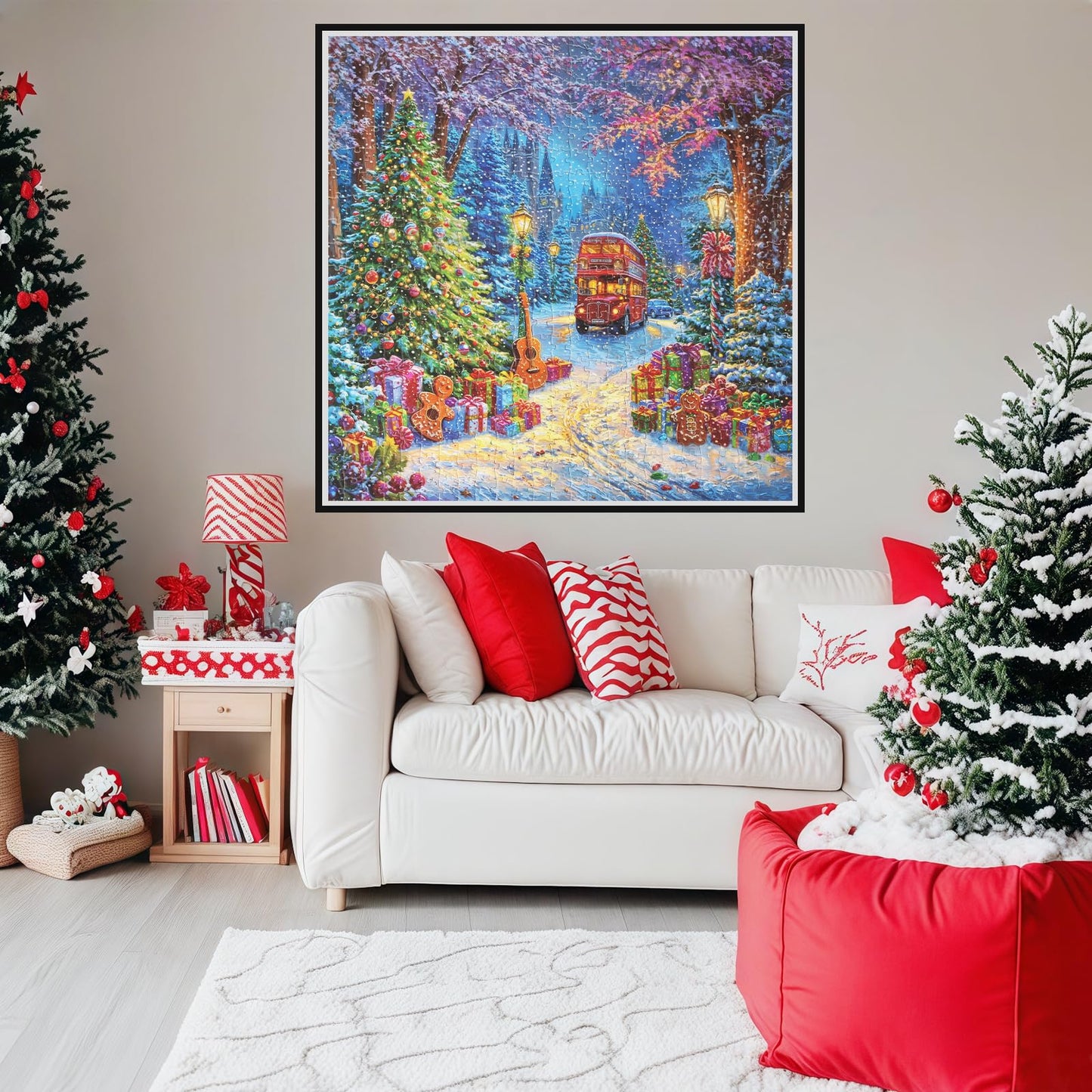 TOCHILD Christmas Puzzle 500 Pieces for Adults – Glitter Finish, Letters on Back, 19.7 x 19.7 inches