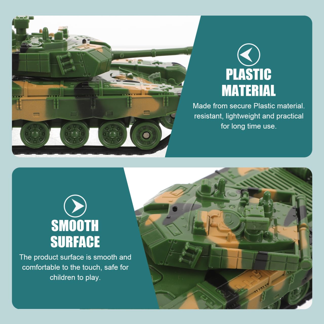 Toddmomy Tank Models: 360-degree Rotation Plastic Tanks for Kids – Toy & Desk Decor