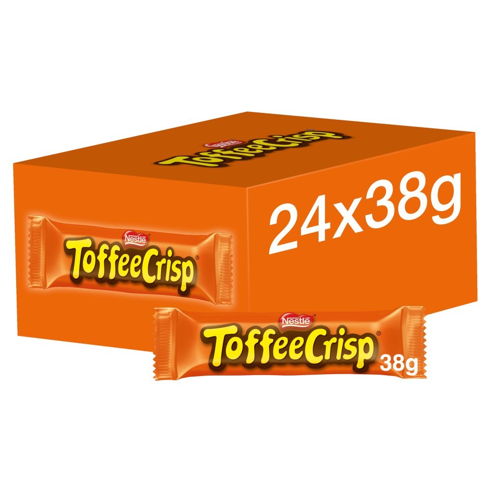 Toffee Crisp Milk Chocolate Bar, 38g (Box of 24)