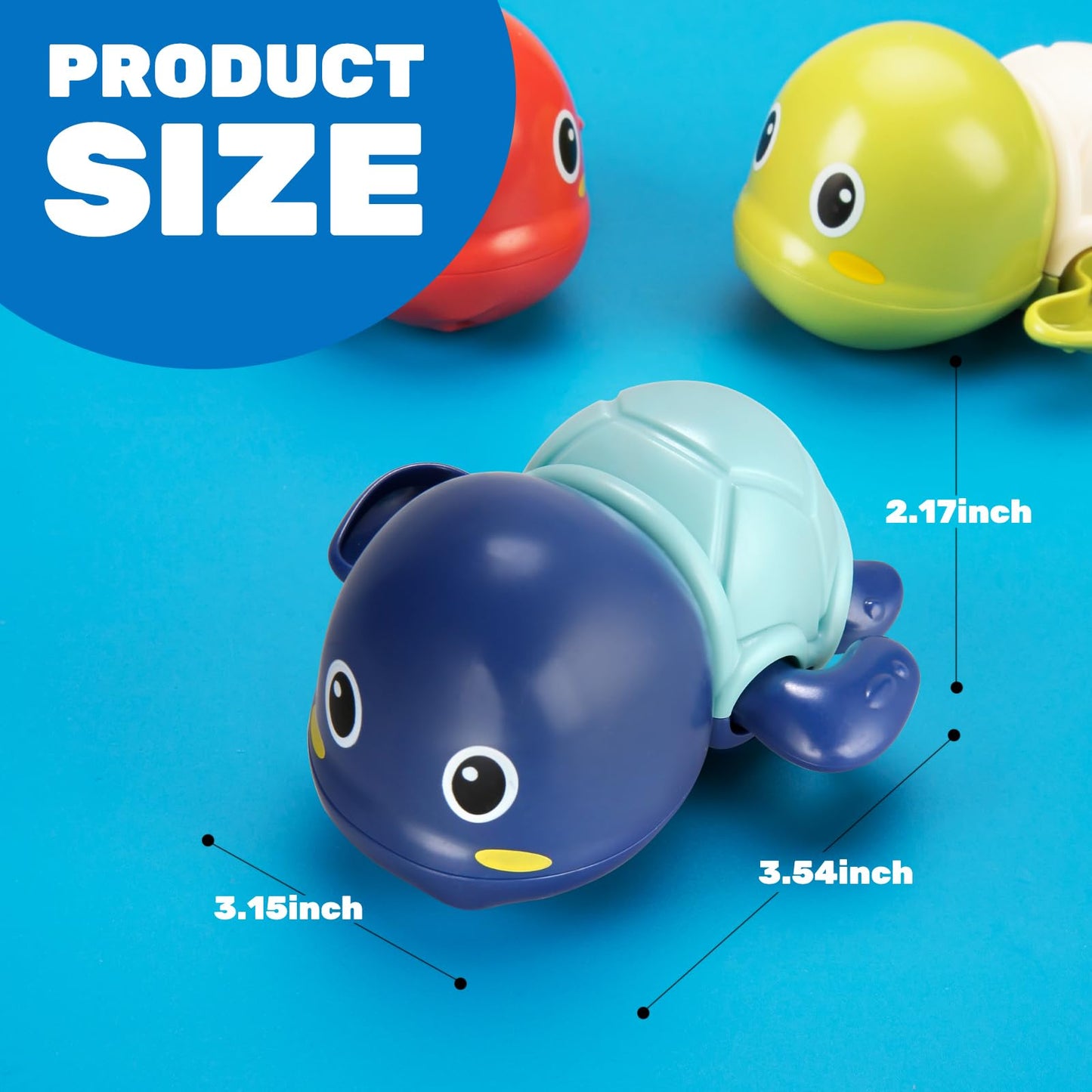 TOHIBEE Bath Toys 3-Pack: Cute Turtle Swim Toys for Toddlers 1-3