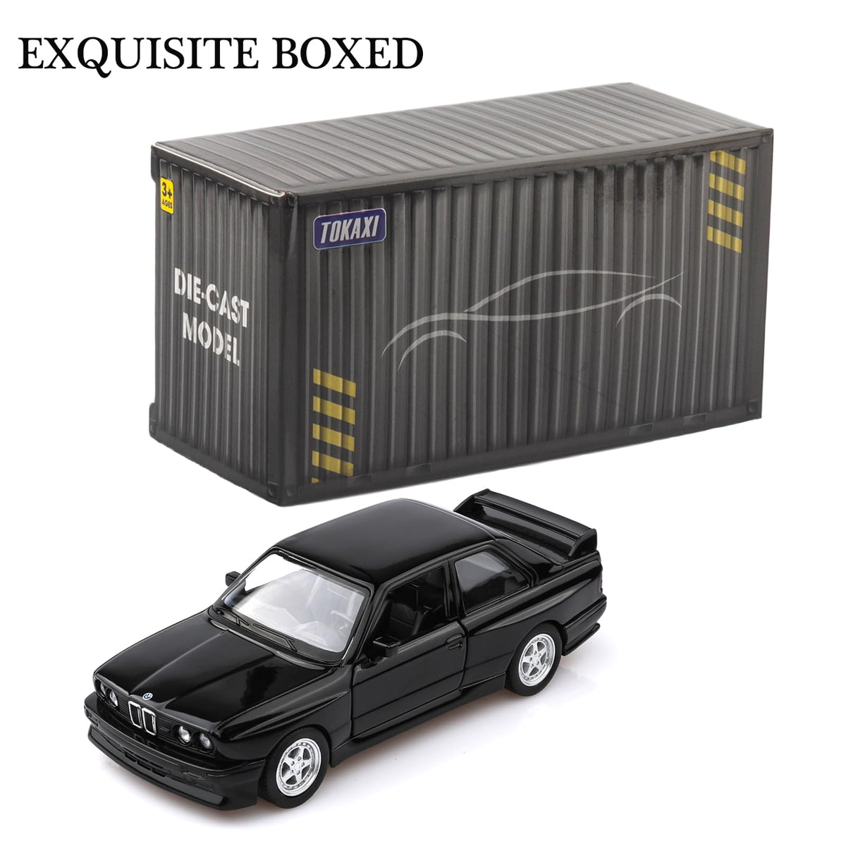 TOKAXI 1/36 BMW M3 Diecast Model Car – Pull-Back Toy, Open-Door Detail, Gift for Kids & Collectors