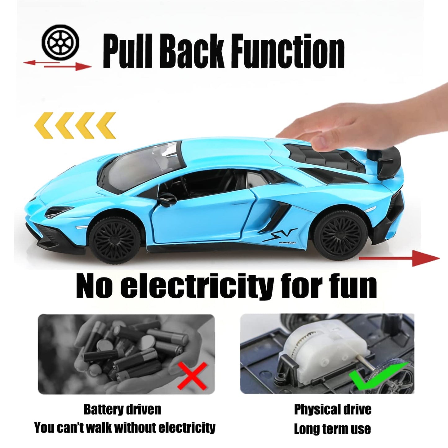 TOKAXI 1/36 LP750-4 SV Diecast Car – Pull-Back Toy for Kids & Collectors