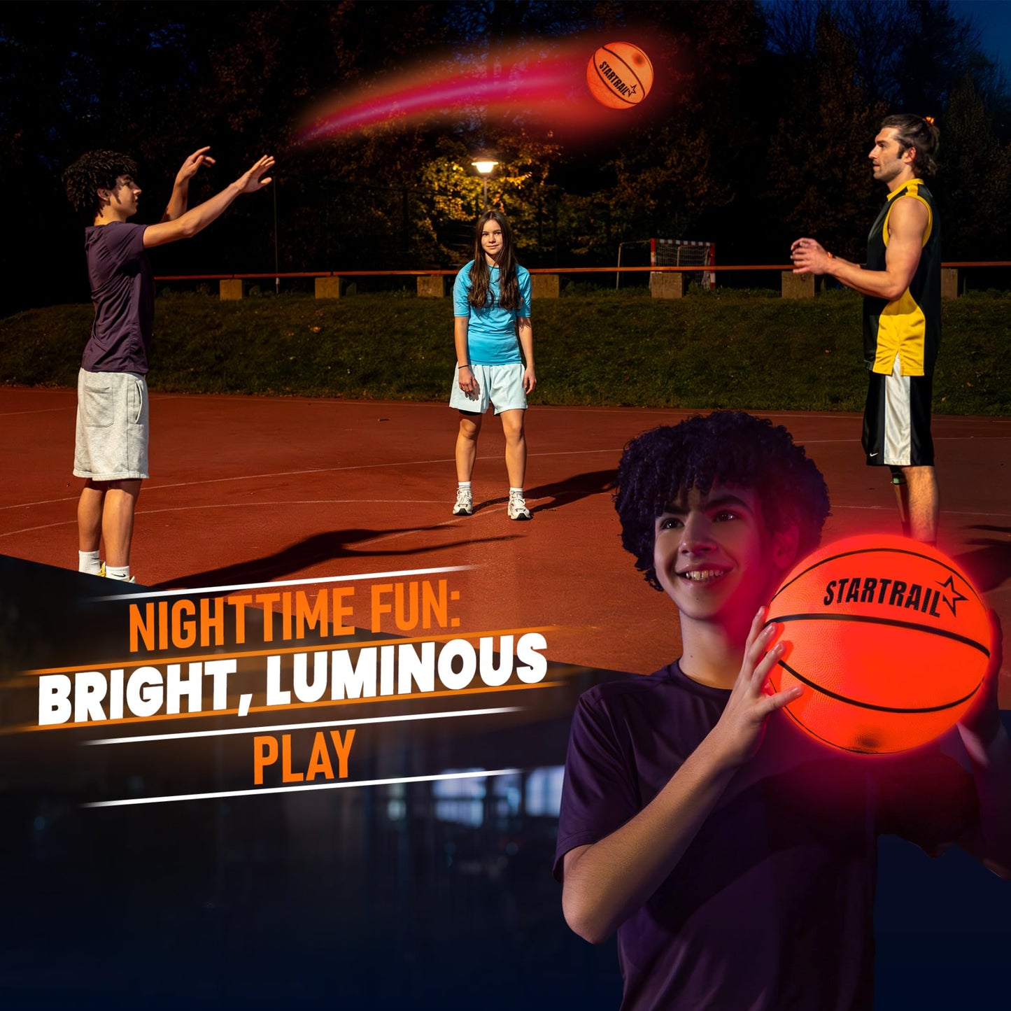TOMLEON Light-Up Basketball – Glow-in-the-Dark LED Ball | Size 7 Official Size & Weight