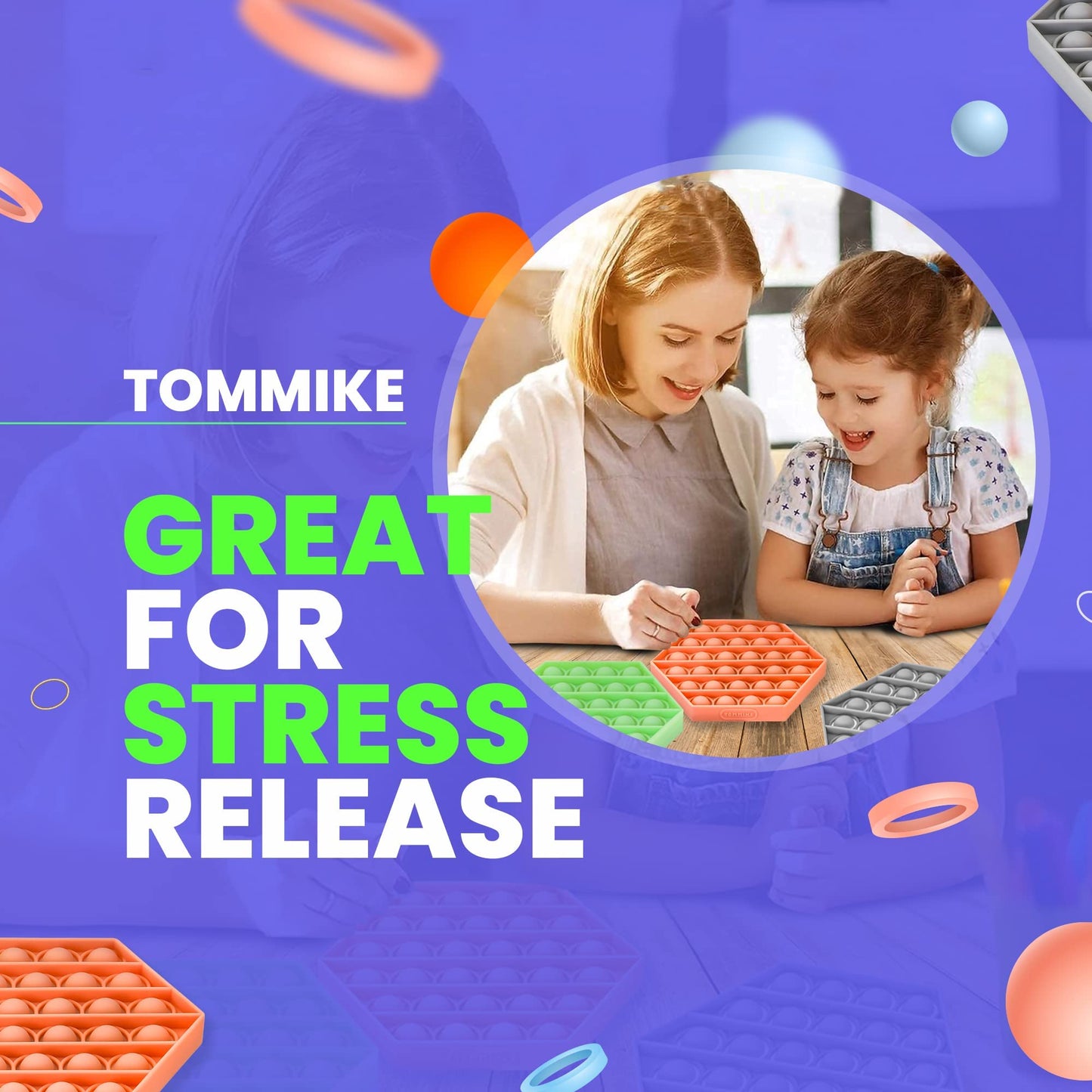 TOMMIKE Hexagon Push Pop Fidget Toy – Bubble Sensory for Anxiety & Focus (Burnt Coral)