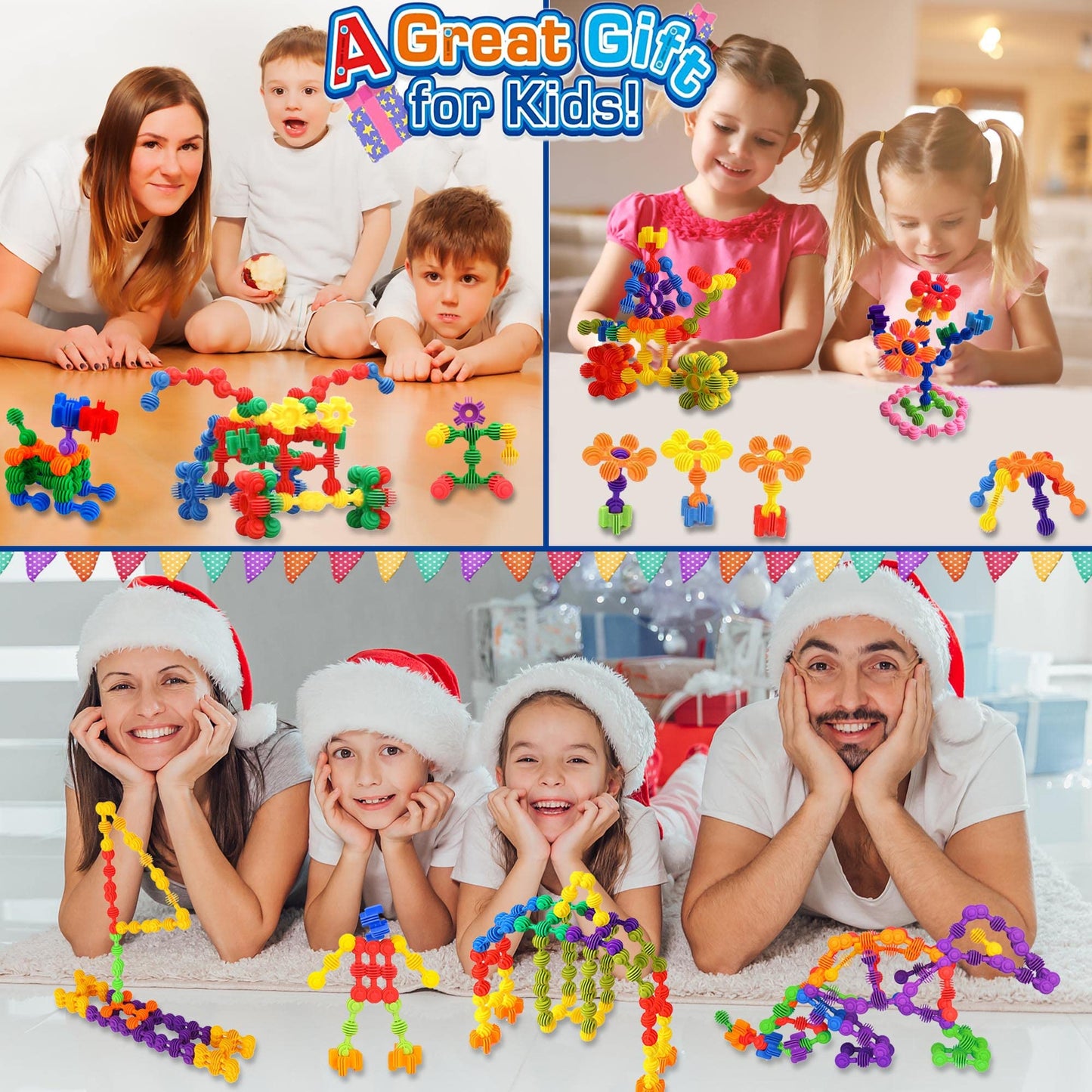 TomYou Kids Building Blocks STEM Toys – 120-Piece Plastic Gear Interlocking Set (Ages 3+)