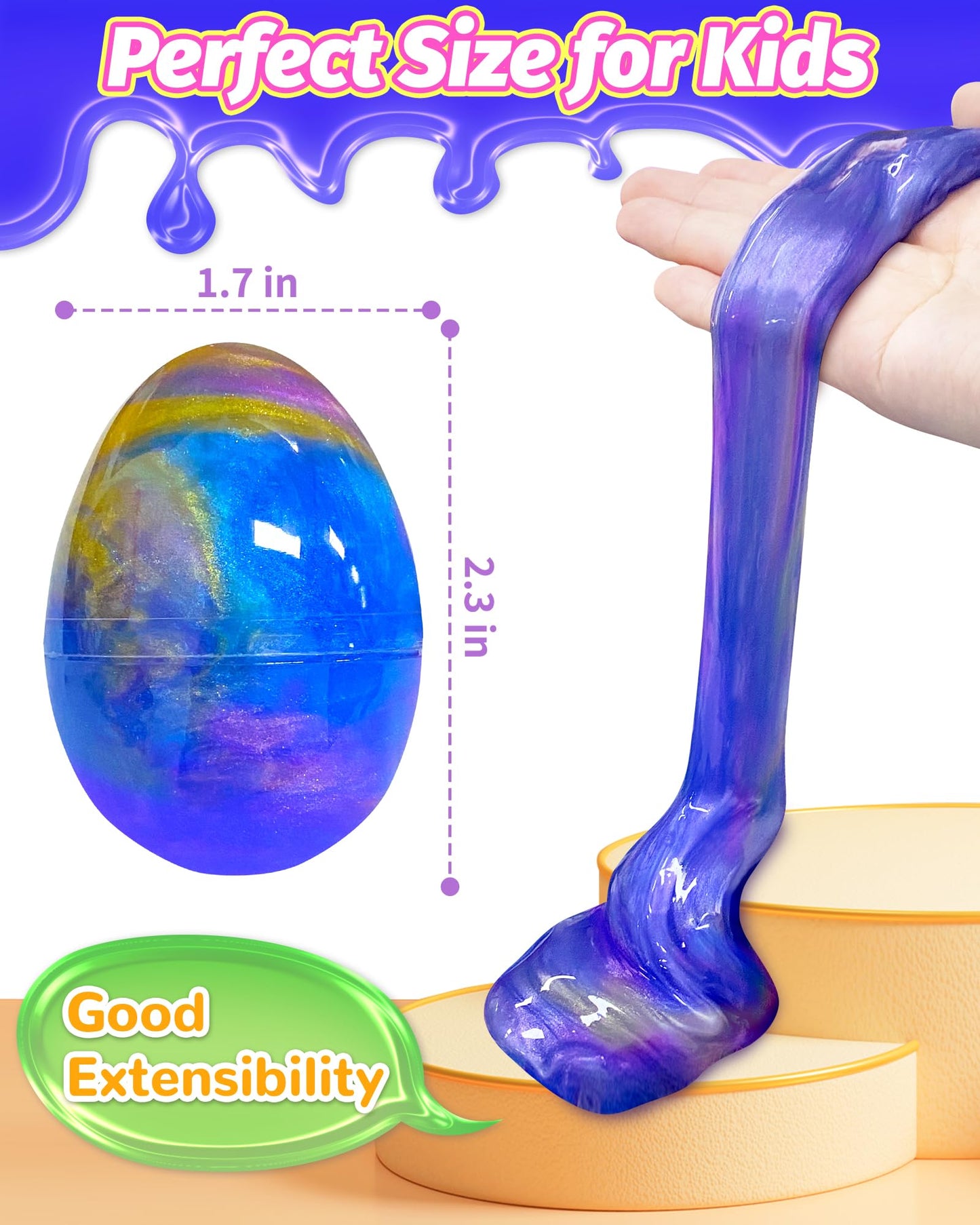 Tonberless 5 Pack Slime Filled Eggs Toys – Easter Egg Fillers for Teens & Kids