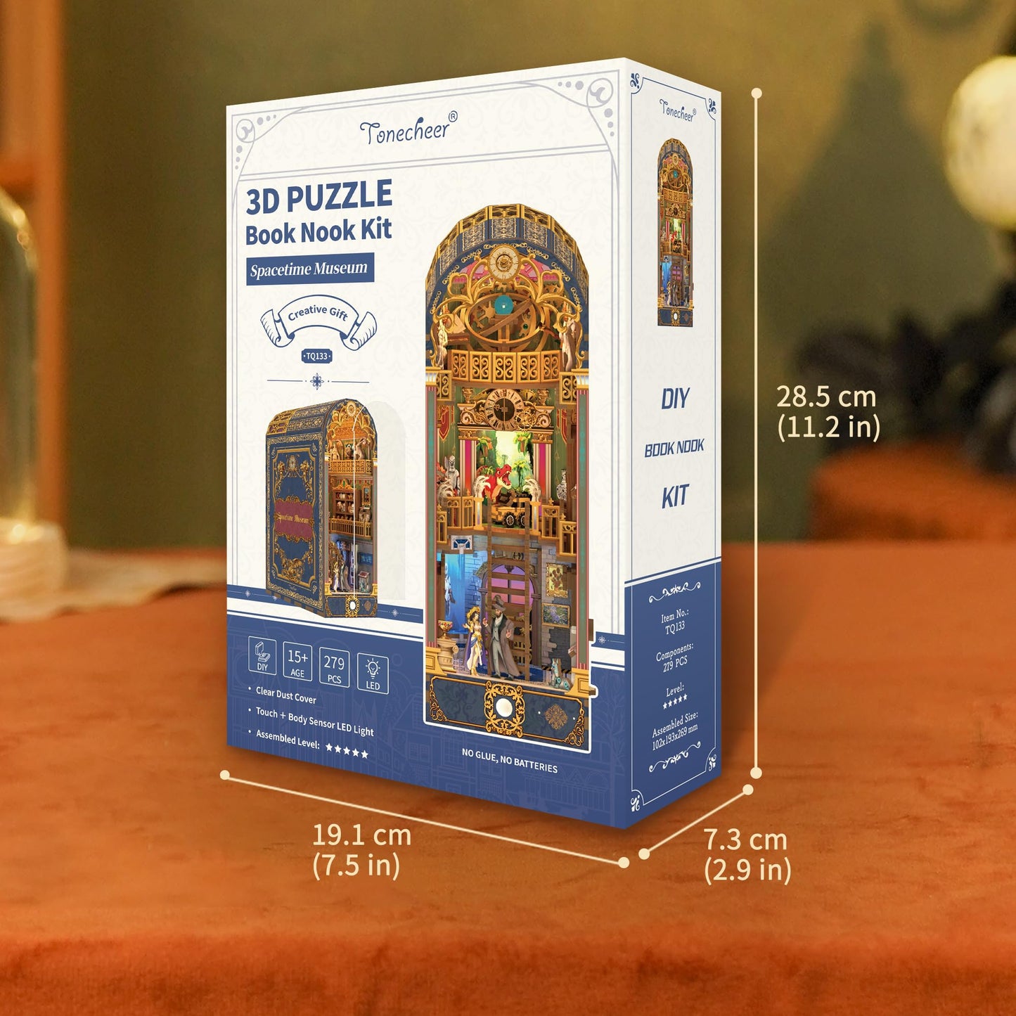 Tonecheer Spacetime Museum Book Nook Kit — 3D Wooden Puzzle with LED Lights