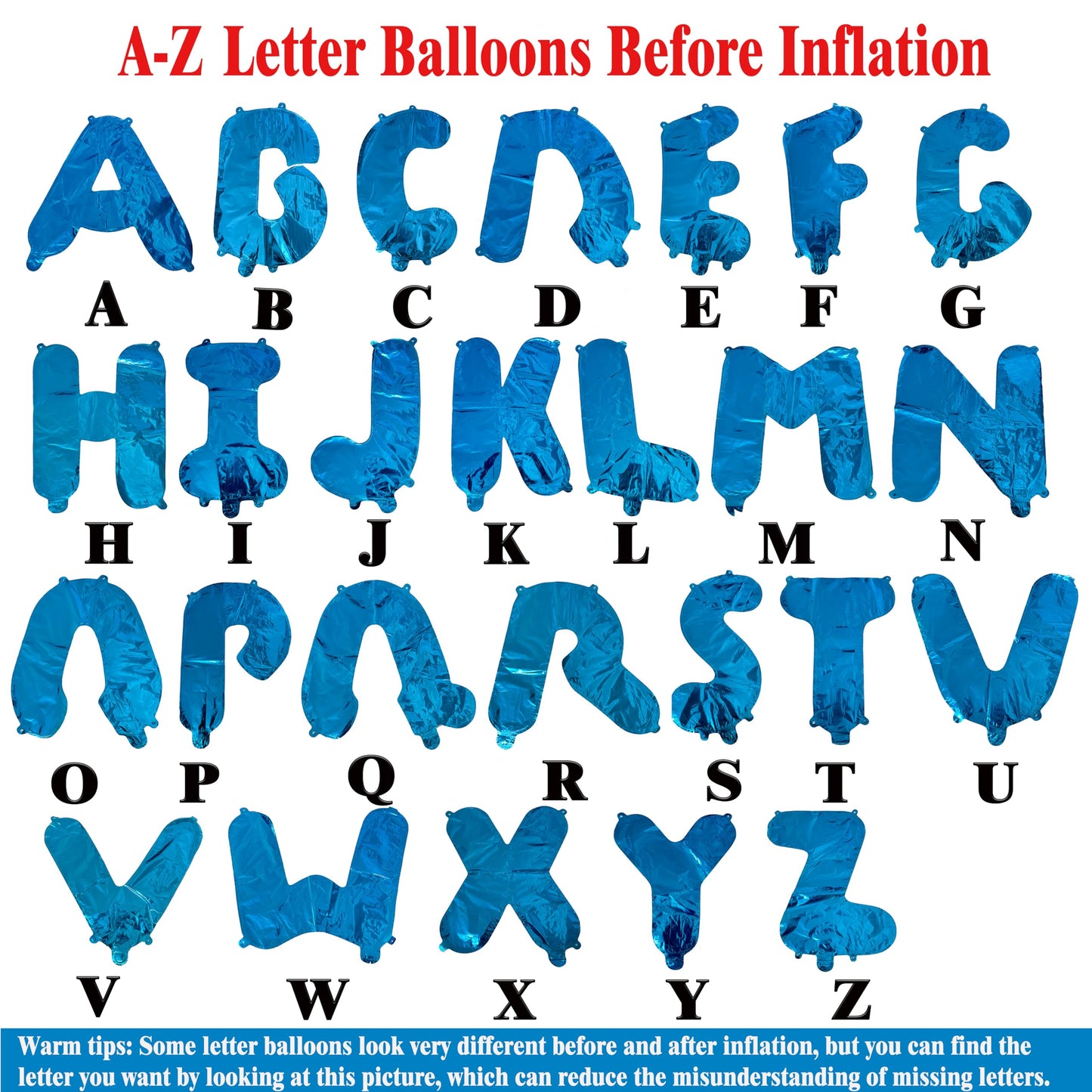 TONIFUL 52-Piece 16in Black Letter Balloons | Custom Alphabet Foil A-Z for Parties