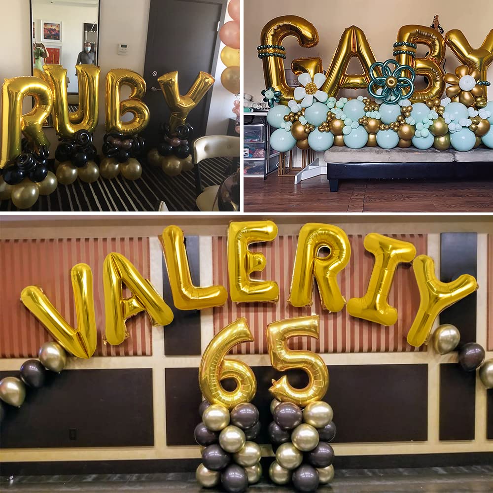 TONIFUL 40 Inch Gold Letter M Balloon - Foil Mylar Party Decor