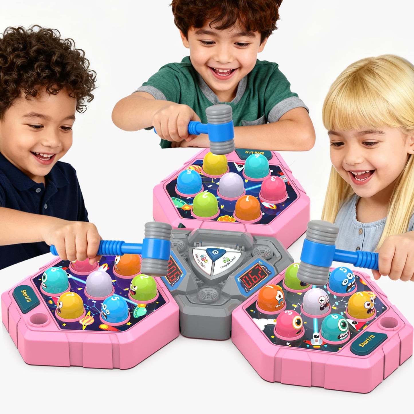 TooLion 3-Player Whack Game Mole – Safe, Engaging Toy for 3–12 kids