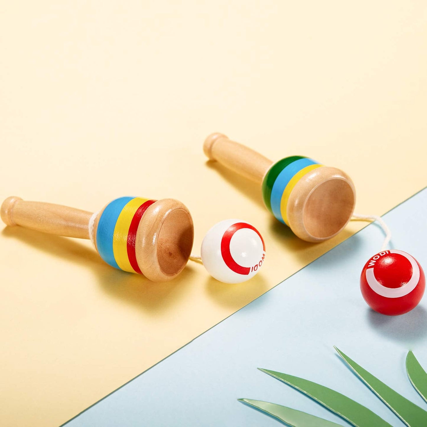 TOODOO 2-Piece Jacks Game — Wooden Cup & Ball for Hand-Eye Coordination
