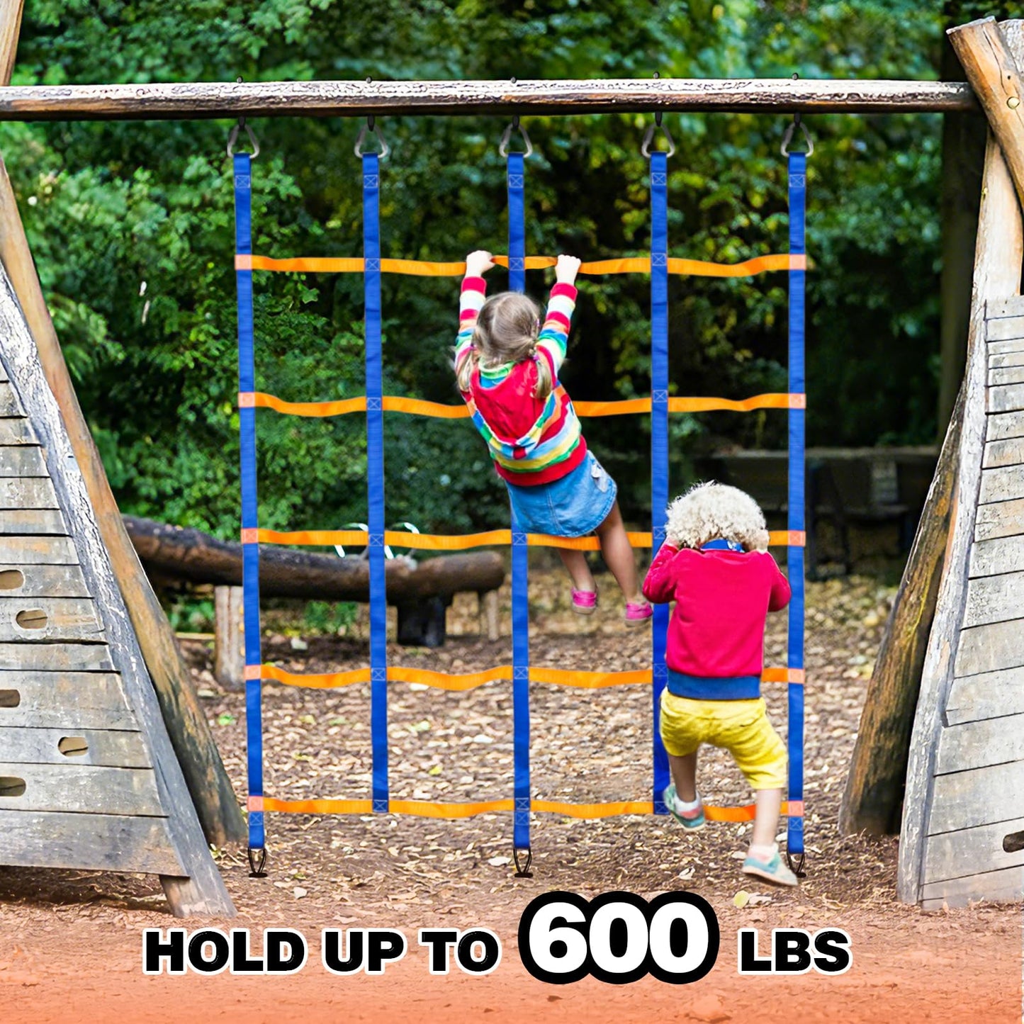 TOPNEW Climbing Net for Kids – Outdoor Ninja Rope Ladder & Jungle Gym Cargo Net
