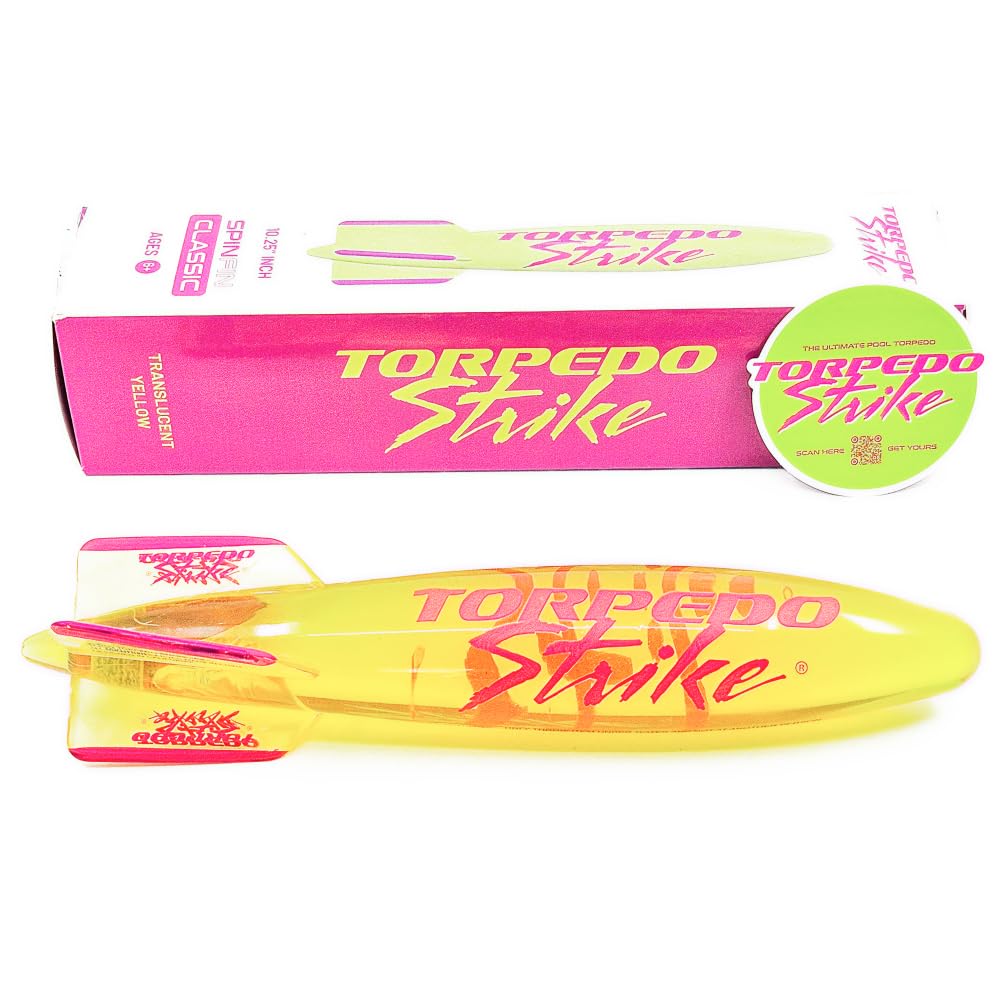Torpedo Strike SpinFin 10.25-inch Large Ultra Premium Pool Torpedo – Glides Up to 30 ft