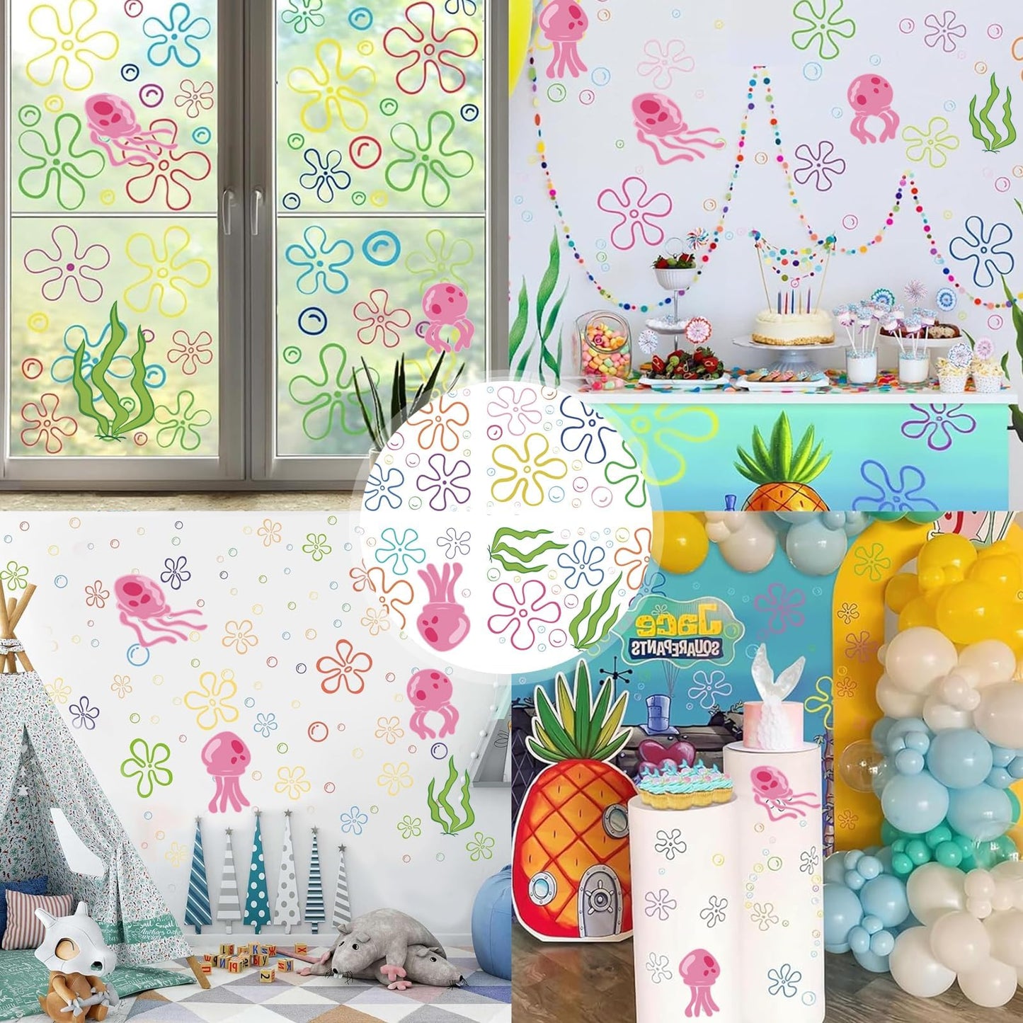 177pcs Underwater Flower Wall Stickers — Peel & Stick, Zero Residue by Tostmrks