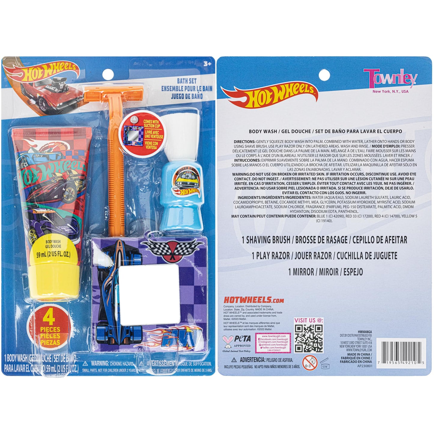 Townley Girl Hot Wheels My First Shaving & Grooming Kit – Safe Pretend Play for Kids 3+