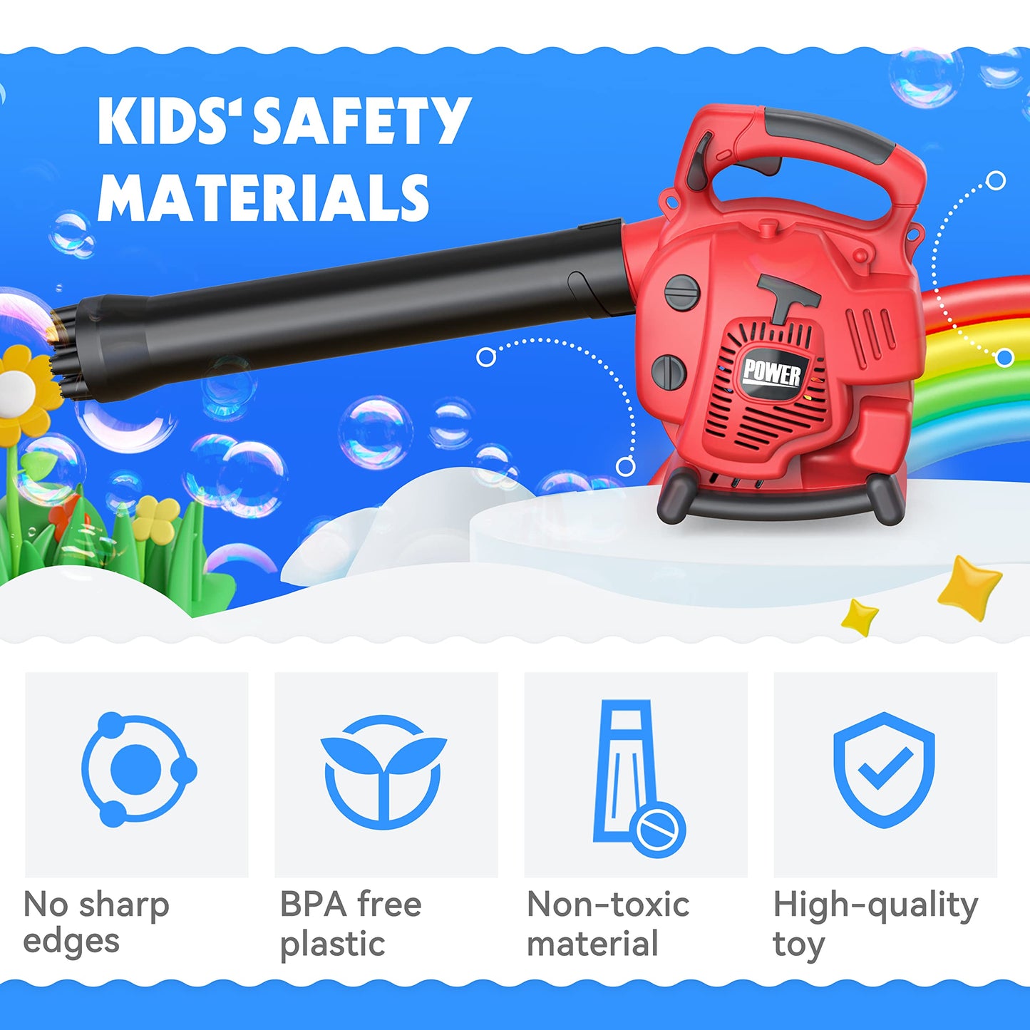 Toy Choi's Bubble Leaf Blower for Toddlers – 2-in-1 Bubble & Leaf Blower with Garden Tools Set (Ages 3–6)
