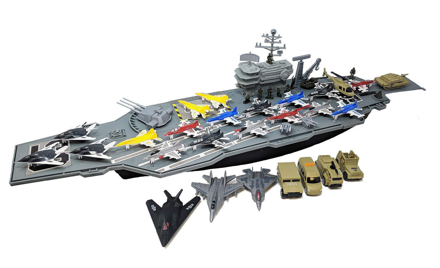 Toy Essentials 33-Inch Aircraft Carrier with 18 Jets and 10 Soldiers