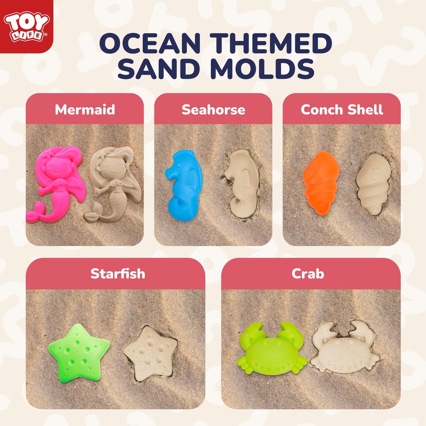 TOY Life 41 Pcs Beach Toy Set – Collapsible Buckets, Sand Molds & Shovels for Kids 4-8