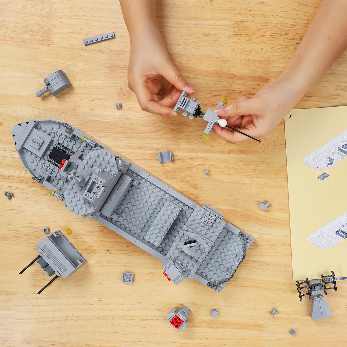 TOY PLAYER Navy Destroyer Building Set – 528pcs Battleship Toy Compatible with LEGO for Boys 8-14 & Adults