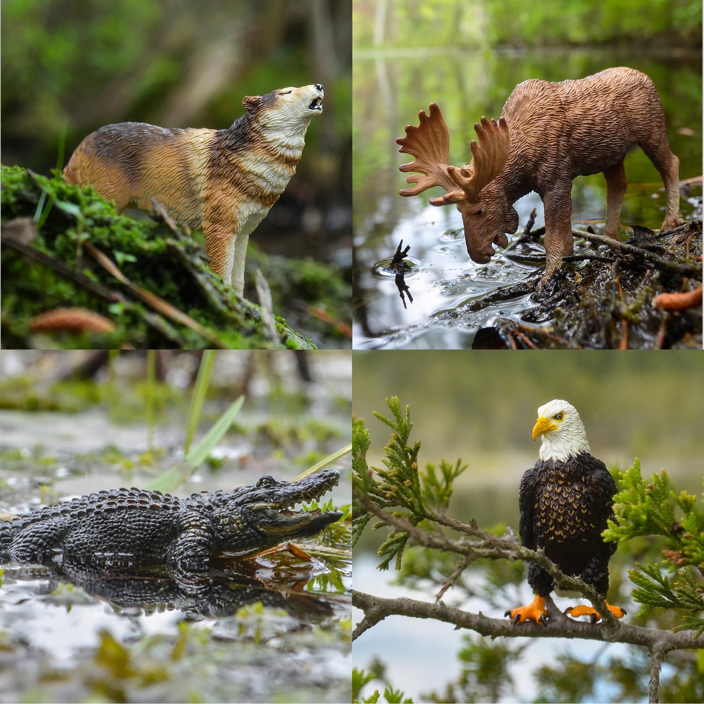 Toymany 12-Piece North American Forest Animal Figurines – Realistic Playset for Kids 3-5
