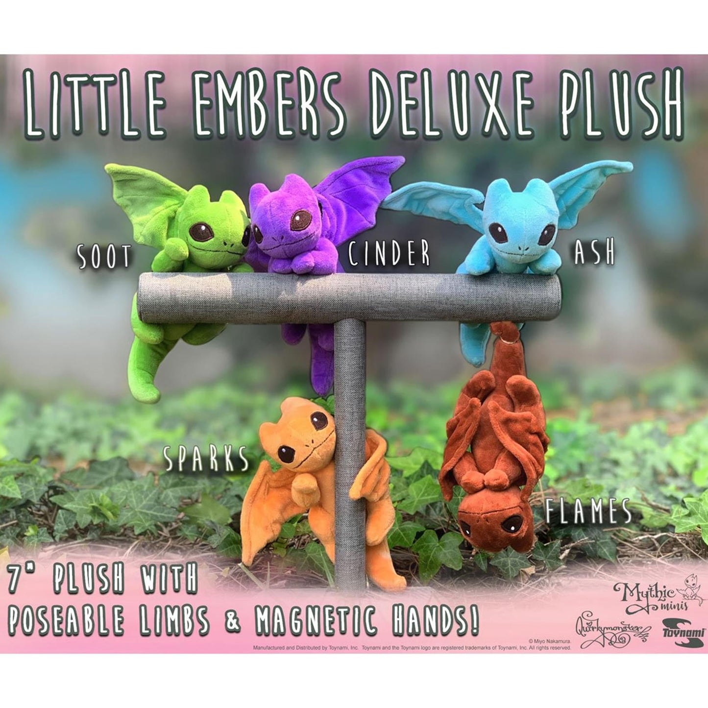 Toynami Miyo's Mystic Musings: Little Embers Deluxe 7-Inch Plush Dragon (Purple)
