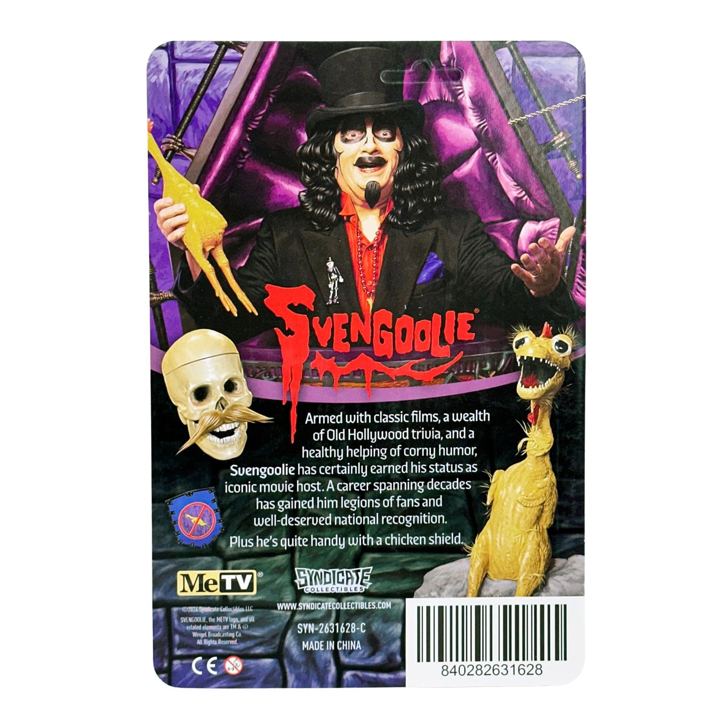 Toynk Svengoolie Retro-Style 3.75-Inch Action Figure | 5-Point Articulation with Rubber Chicken