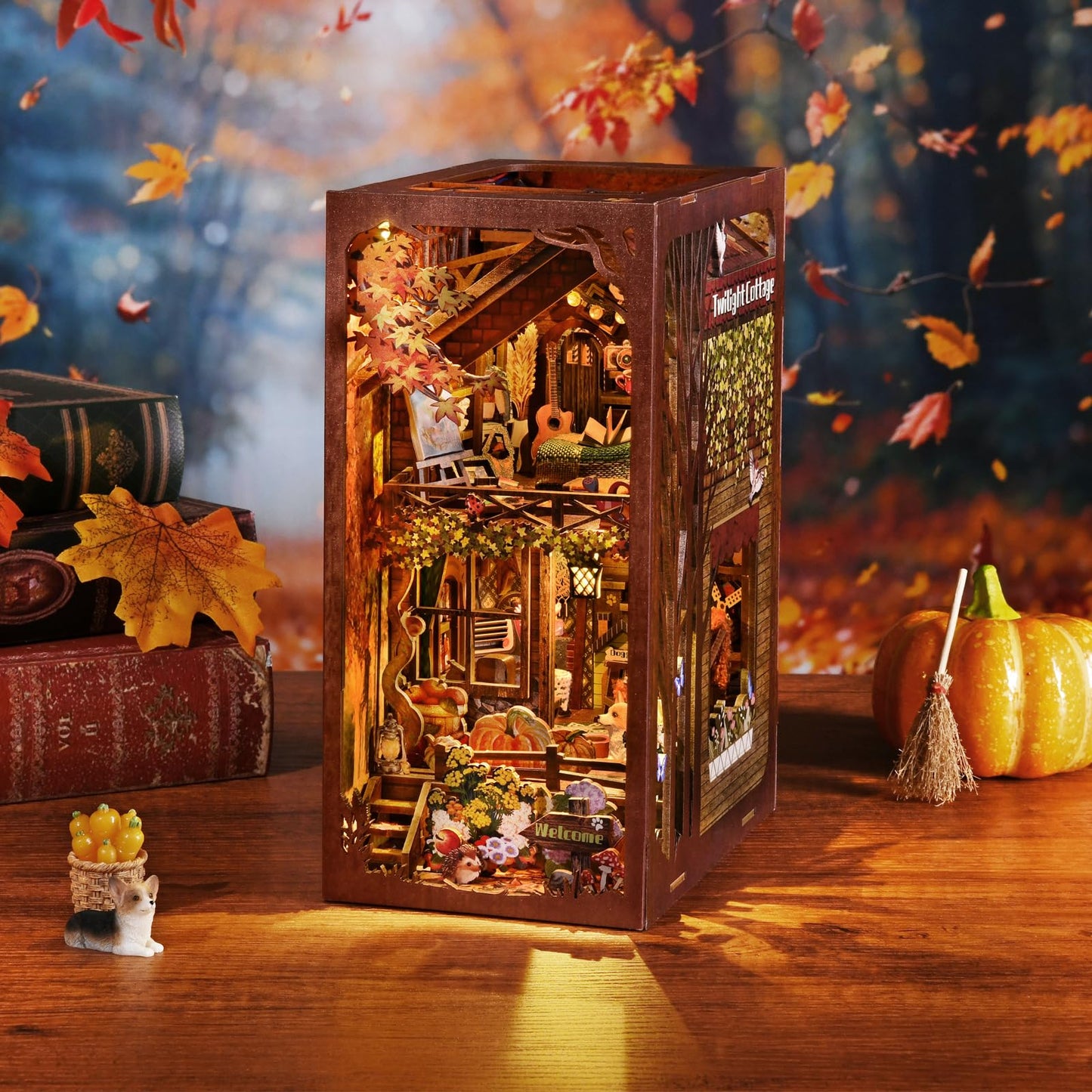 TOYQI DIY Book Nook Kit – Miniature House Dollhouse for Adults & Teens